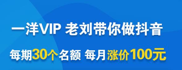 一洋电商抖音VIP，每月集训课 实时答疑 资源共享 联盟合作价值580元