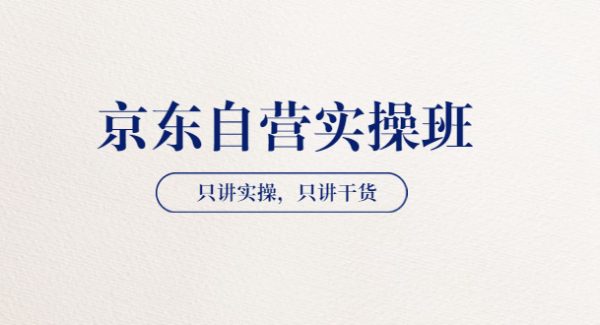 【京东自营实操班】只讲实操，只讲干货（28小时课程-共2期）价值4980