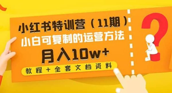 小红书特训营（11期）小白可复制的运营方法（教程 全套文档资料)