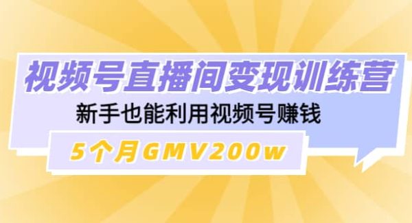 视频号直播间变现训练营