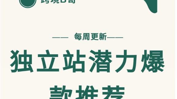 【跨境B哥】独立站潜力爆款选品推荐，测款出单率高达百分之80（每周更新）