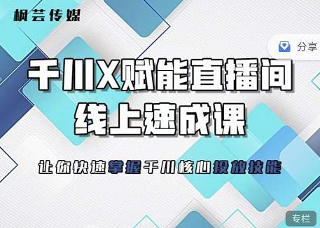 枫芸传媒-线上千川提升课，提升千川认知，提升千川投放效果