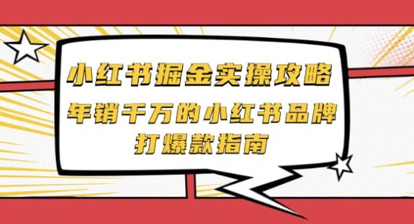 小红书掘金实操攻略，年销千万的小红书品牌打爆款指南