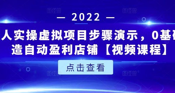 新人实操虚拟项目步骤演示，0基础打造自动盈利店铺【视频课程】