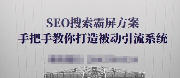 SEO搜索霸屏方案，手把手教你打造被动引流系统【视频课程】