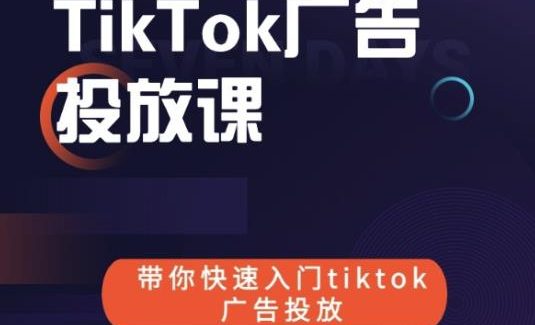 跨境B哥tiktok广告投放课，带你快速入门tiktok广告投放价值1680元