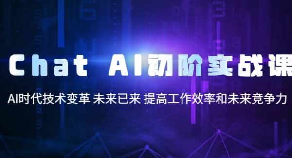 Chat AI初阶实战课，AI时代技术变革 未来已来 提高工作效率和未来竞争力