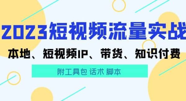 2023短视频流量实战 本地、短视频IP、带货、知识付费