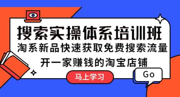 搜索实操体系培训班：淘系新品快速获取免费搜索流量 开一家赚钱的淘宝店铺