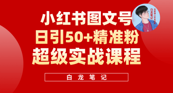 小红书图文号日引50 精准流量，超级实战的小红书引流课，非常适合新手