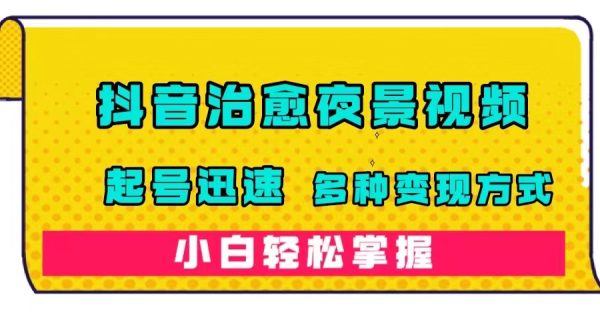 抖音治愈系夜景视频，起号迅速，多种变现方式，小白轻松掌握（附120G素材）