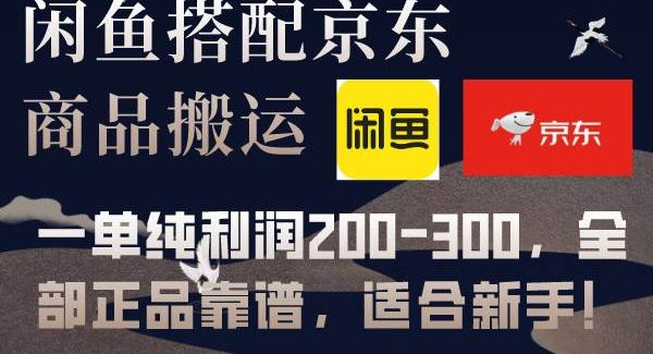 闲鱼搭配京东备份库搬运，一单纯利润200-300，全部正品靠谱，适合新手！