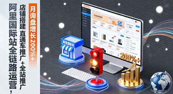 （16311期）阿里国际站全链路运营，店铺搭建+直通车推广+全站推广，月询盘增长200%+