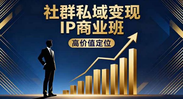 （16309期）社群私域变现IP商业班，高价值定位,精准引流,私聊成交，实践年盈利破百万