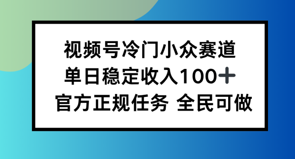 （16234期）视频号小众赛道，单日稳定收入100+，适合所有人