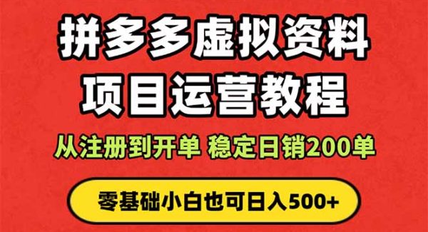 （16220期）拼多多开店运营课程： 蓝海变现玩法，轻松实现睡后收入 零基础小白也可…