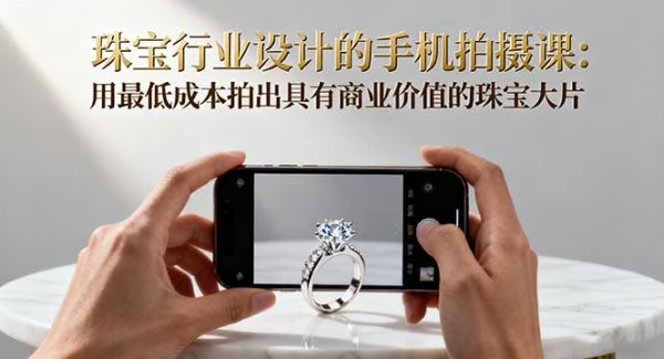（16385期）珠宝行业设计的手机拍摄课：用最低成本拍出具有商业价值的珠宝大片！