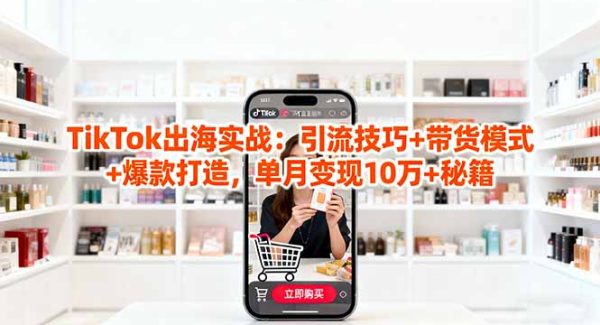 （16358期）「TikTok出海实战」引流技巧+带货模式+爆款打造，单月变现10万+秘籍
