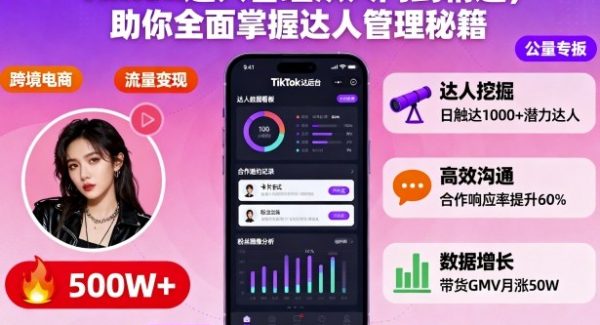 Tiktok达人管理从入门到精通，助你全面掌握达人管理秘籍