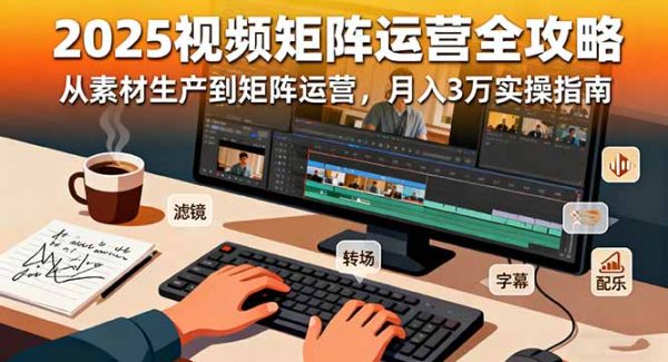 （16333期）2025短视频矩阵运营全攻略：从素材生产到矩阵运营，月入3万实操指南