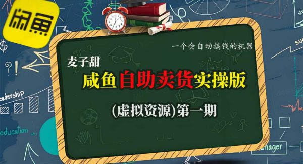 麦子甜咸鱼自助卖货实操版（虚拟资源）一个会自动搞钱的机器