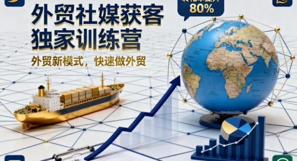 外贸社媒获客独家训练营，外贸新模式，快速做外贸