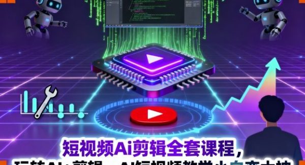 短视频Ai剪辑全套课程，玩转AI+剪辑，AI短视频教学小白变大神