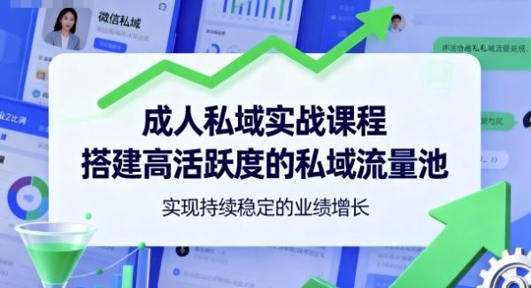 成人私域实战课程，搭建高活跃度的私域流量池，实现持续稳定的业绩增长