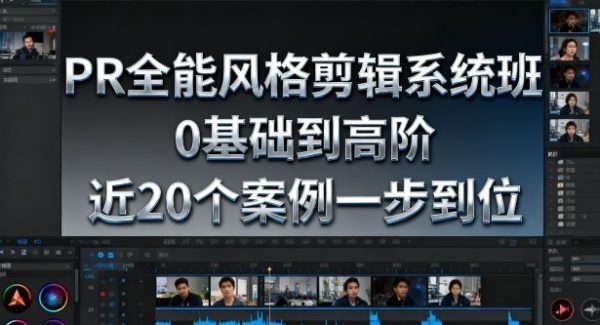 PR全能风格剪辑系统班，0基础到高阶，近20个案例一步到位