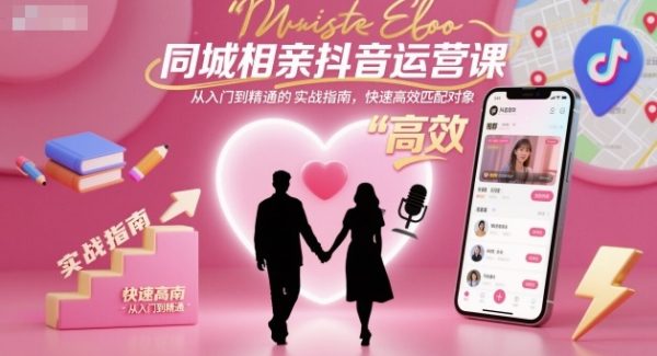 同城相亲抖音运营课，从入门到精通的实战指南，快速高效匹配对象