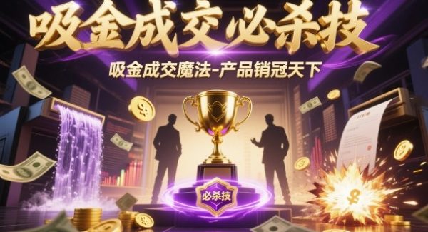 吸金成交必杀技，吸金成交魔法-产品销冠天下