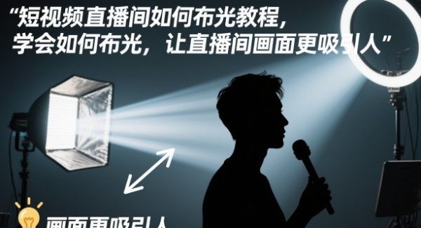 短视频直播间如何布光教程，学会如何布光，让直播间画面更吸引人