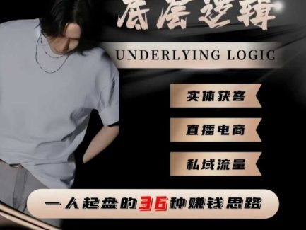 一个人起盘的底层逻辑，私域流量-直播电商-实体获客，一人起盘的36种賺钱思路